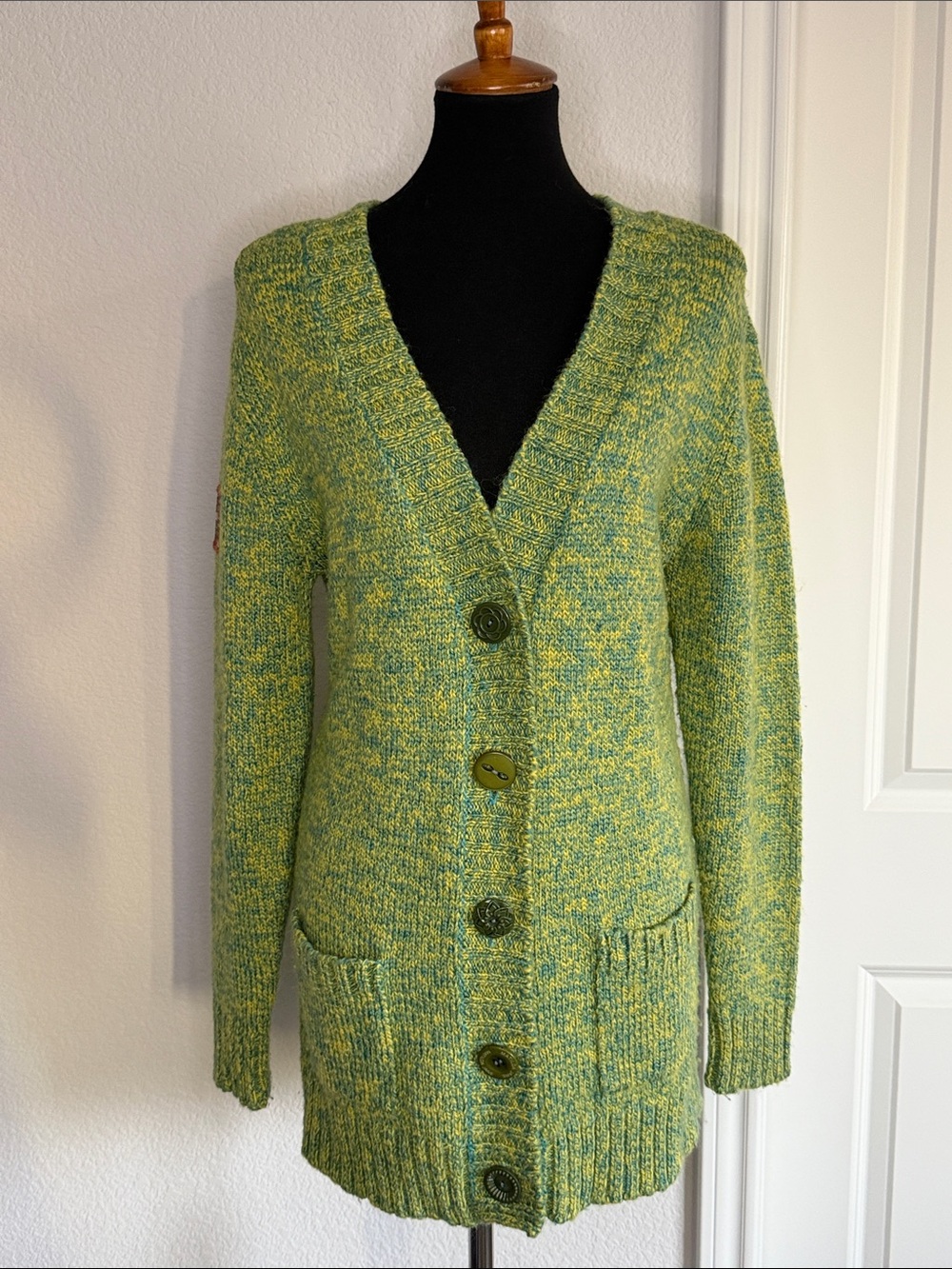 Matilda Jane Green Marled V-Neck Button Cardigan